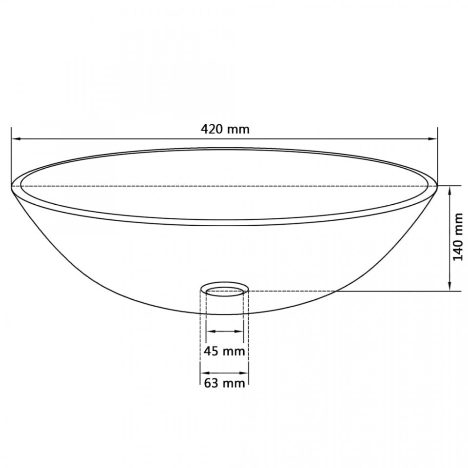 Chiuvetă din sticlă oțelită 42 cm, aurie