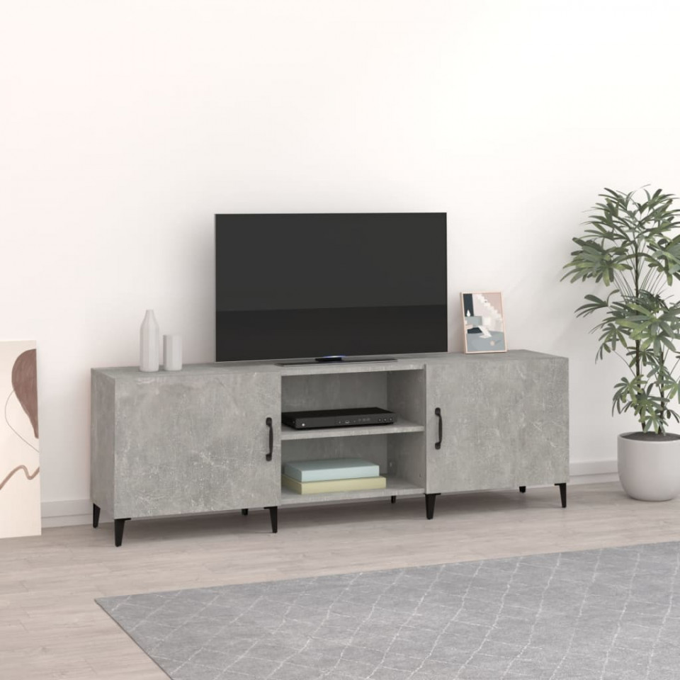 Poza Comoda TV, gri beton, 150x30x50 cm, lemn compozit