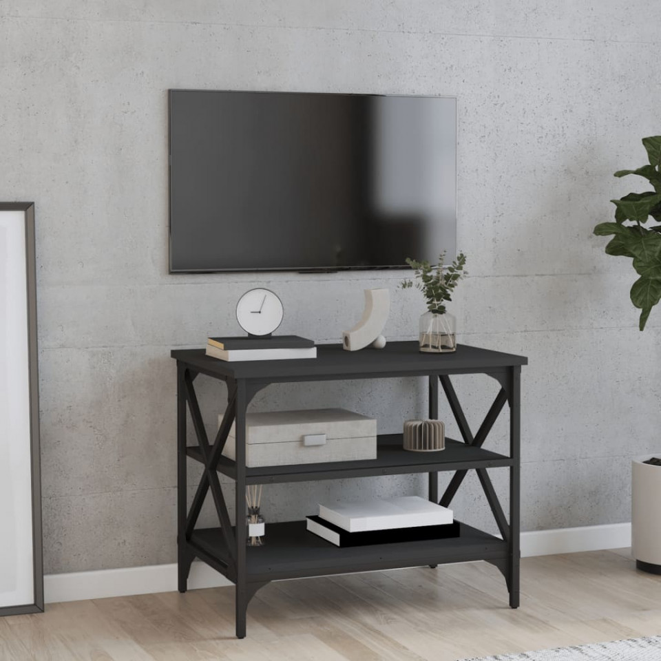 Poza Comoda TV, negru, 60x40x50 cm, lemn prelucrat