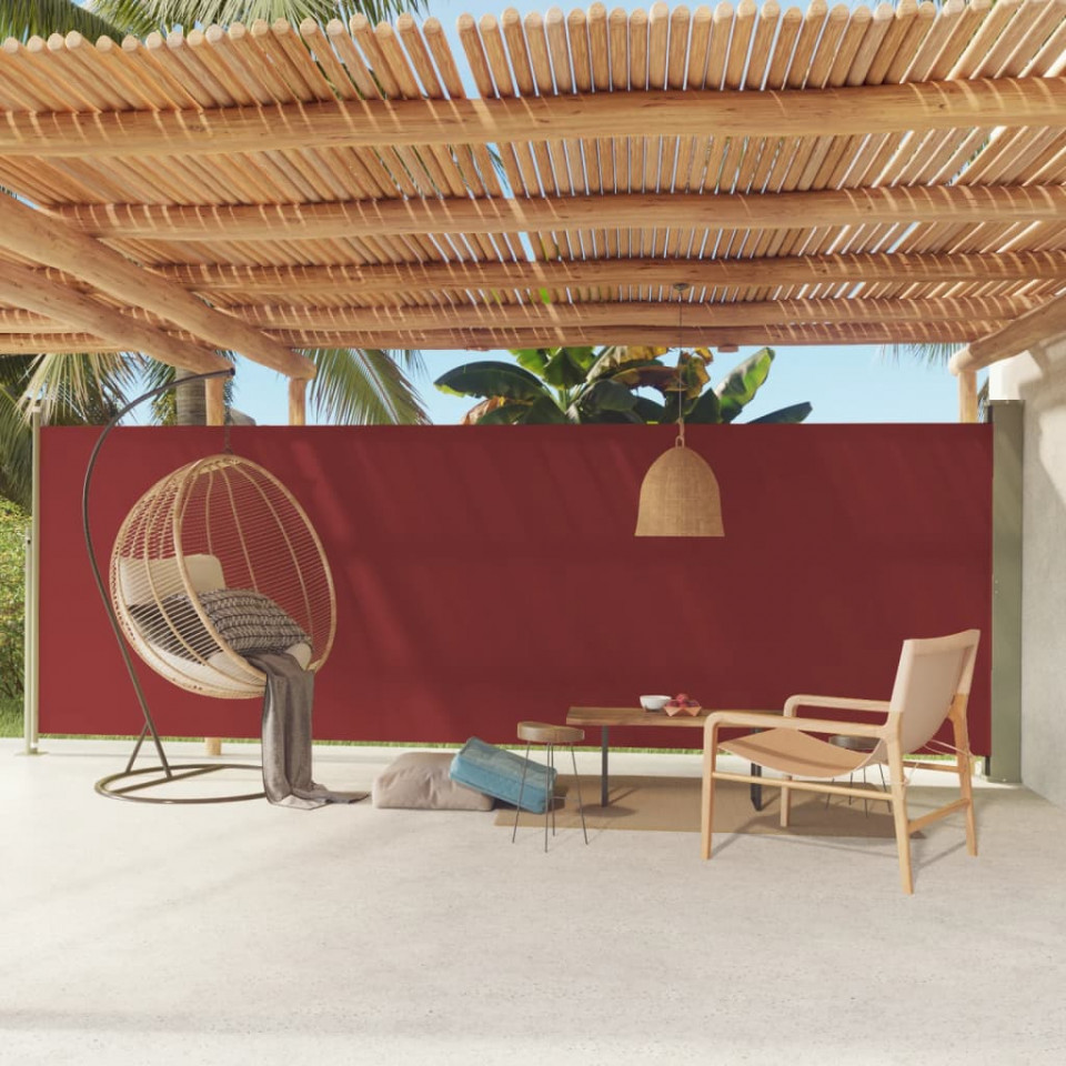 Copertină laterală retractabilă de terasă, roșu, 180×600 cm Casa Practica