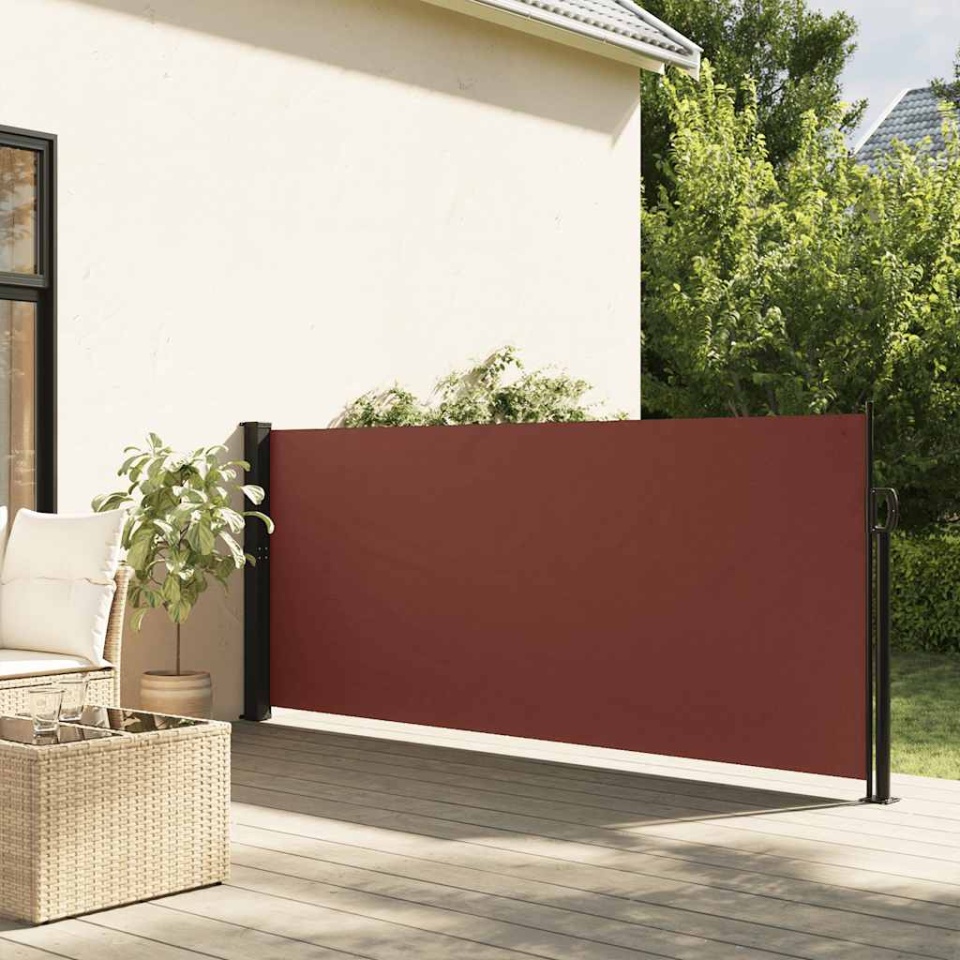 Copertină laterală retractabilă, maro, 117x300 cm
