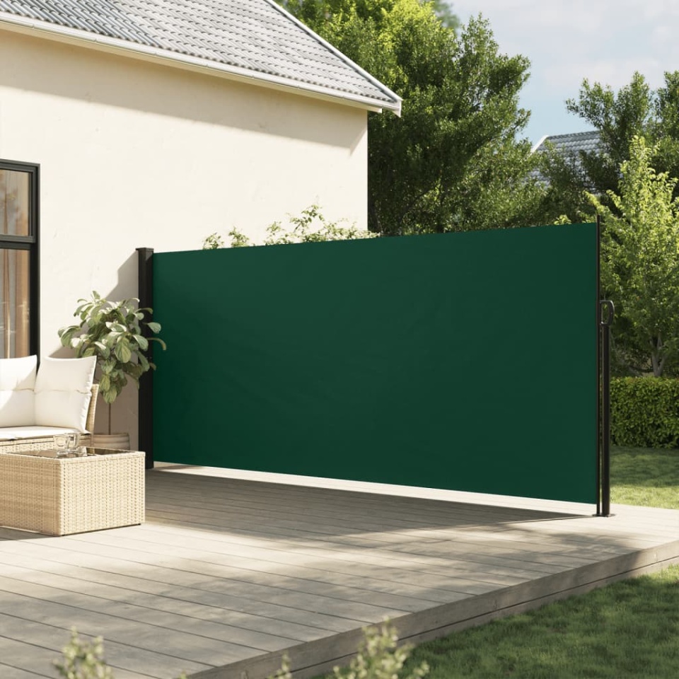 Copertina laterală retractabilă, verde închis, 160x500 cm