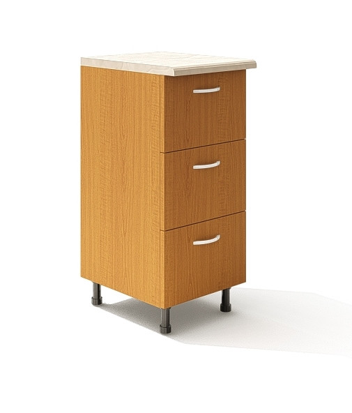 Corp inferior cu 3 sertare L40XH90X50A CM, Culoare Cires