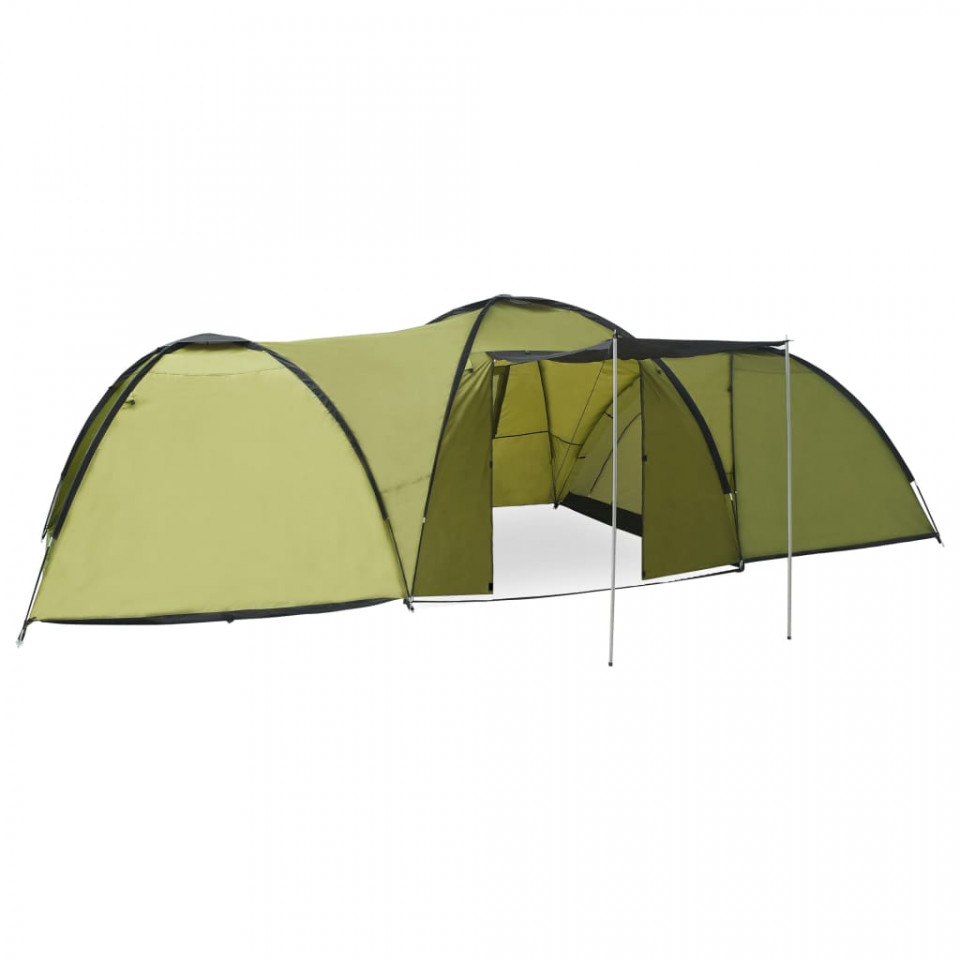 Cort camping tip iglu, 8 persoane, verde, 650 x 240 x 190 cm (IN