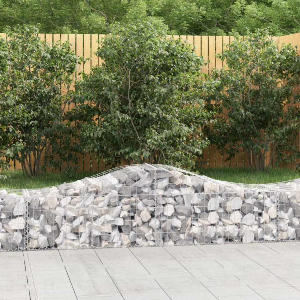 Coșuri gabion arcuite 2 buc, 200x50x40/60 cm, fier galvanizat