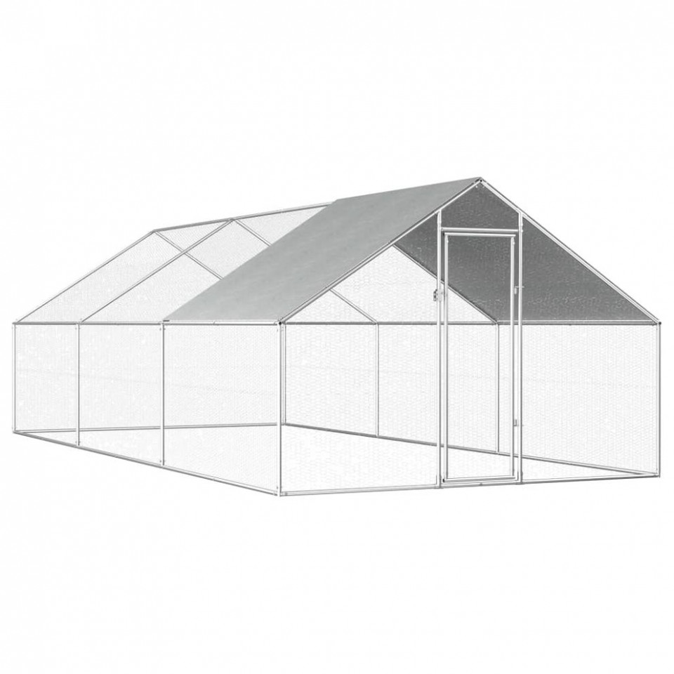 Coteț de exterior pentru păsări, 2,75x6x2 m, oțel galvanizat 275x6x2