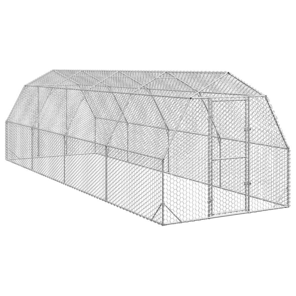 Coteț de păsări 2,5x8x2,25 m Oțel galvanizat
