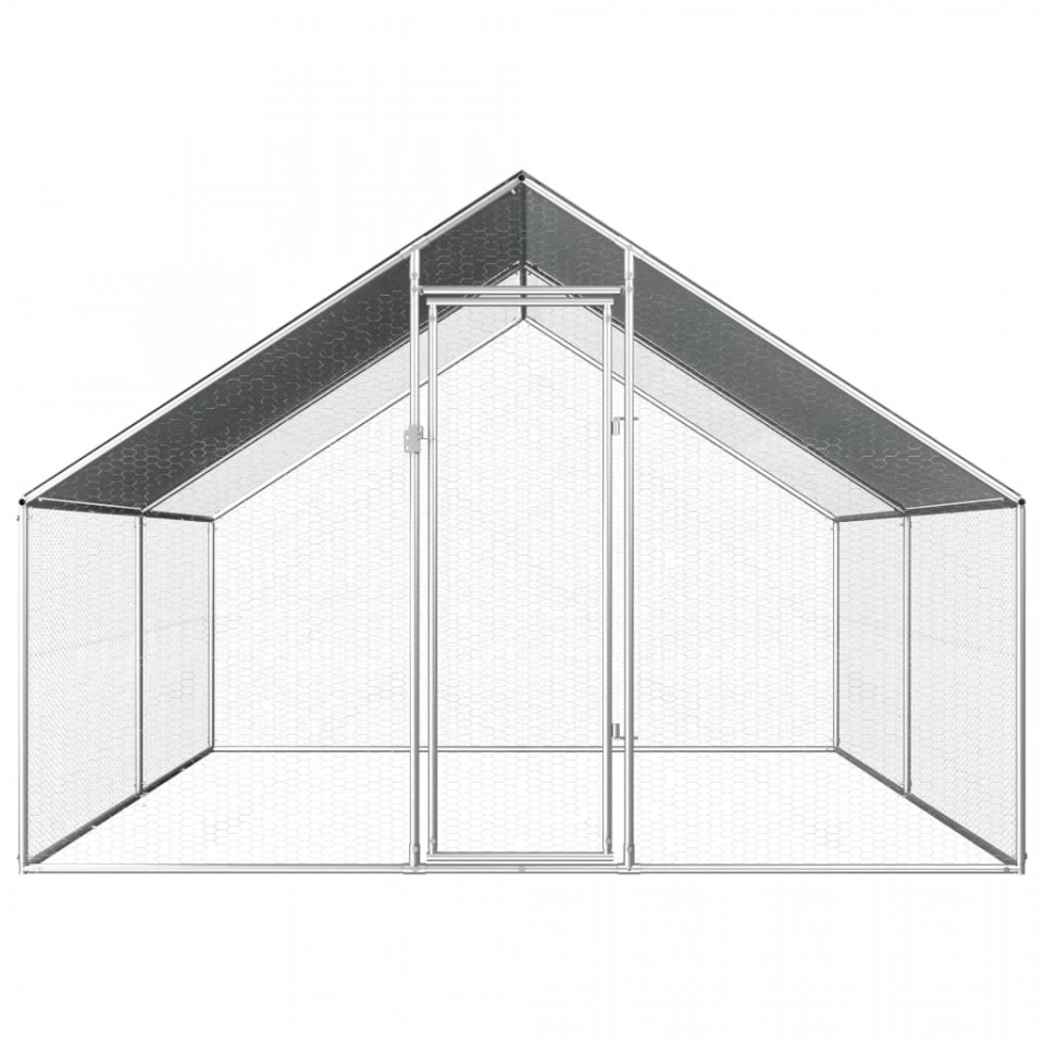 Coteț de păsări pentru exterior, 2,75x4x1,92 m, oțel galvanizat