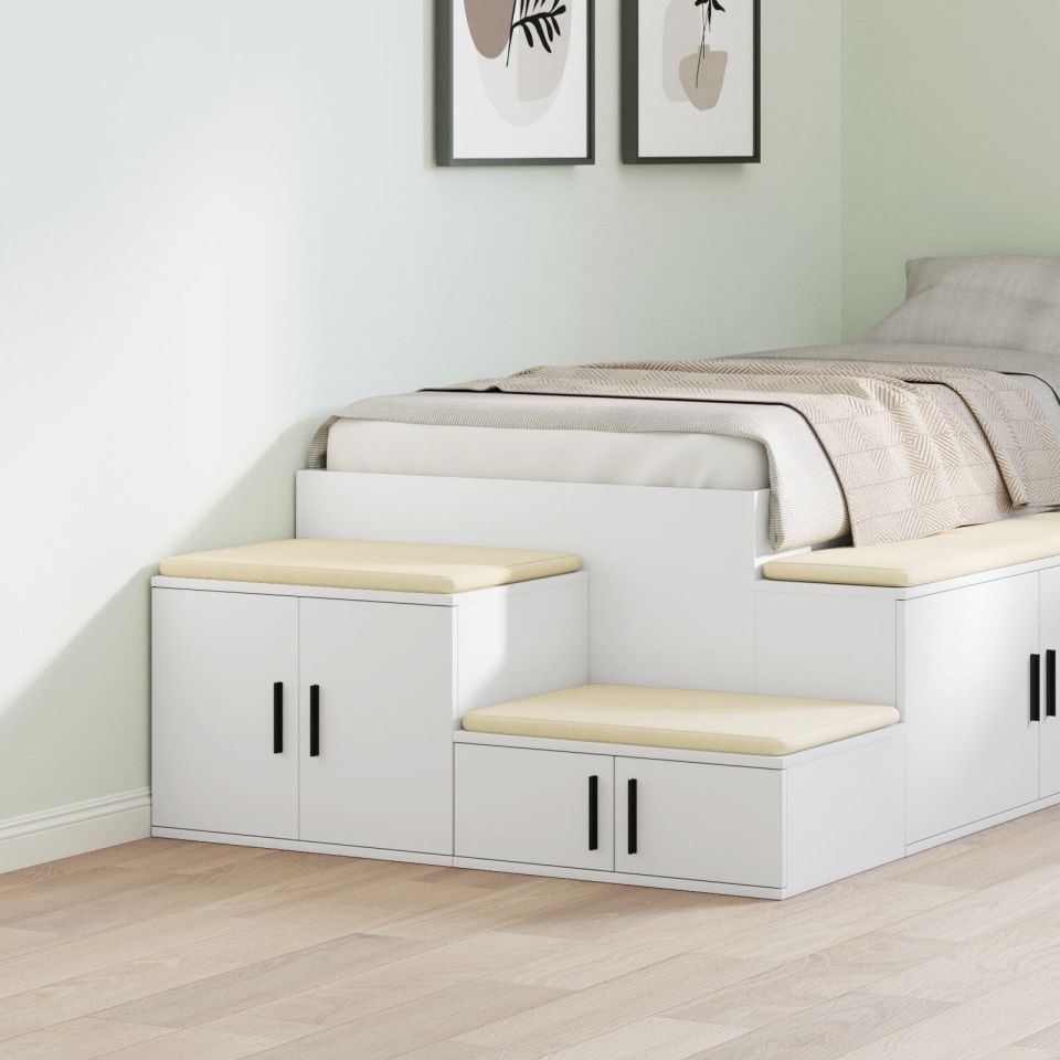 dulap de depozitare alb 127x41x40 cm din lemn îngineresc