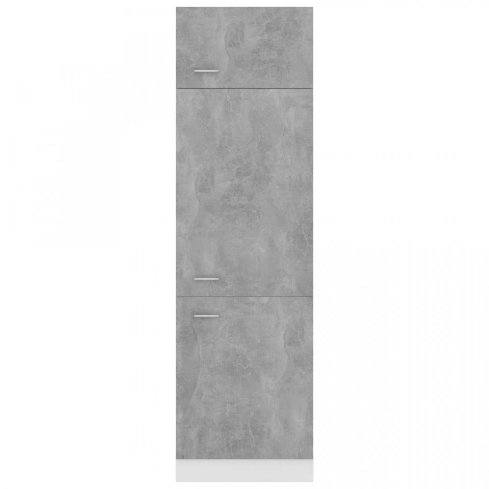 Dulap pentru frigider, gri beton, 60 x 57 x 207 cm, PAL