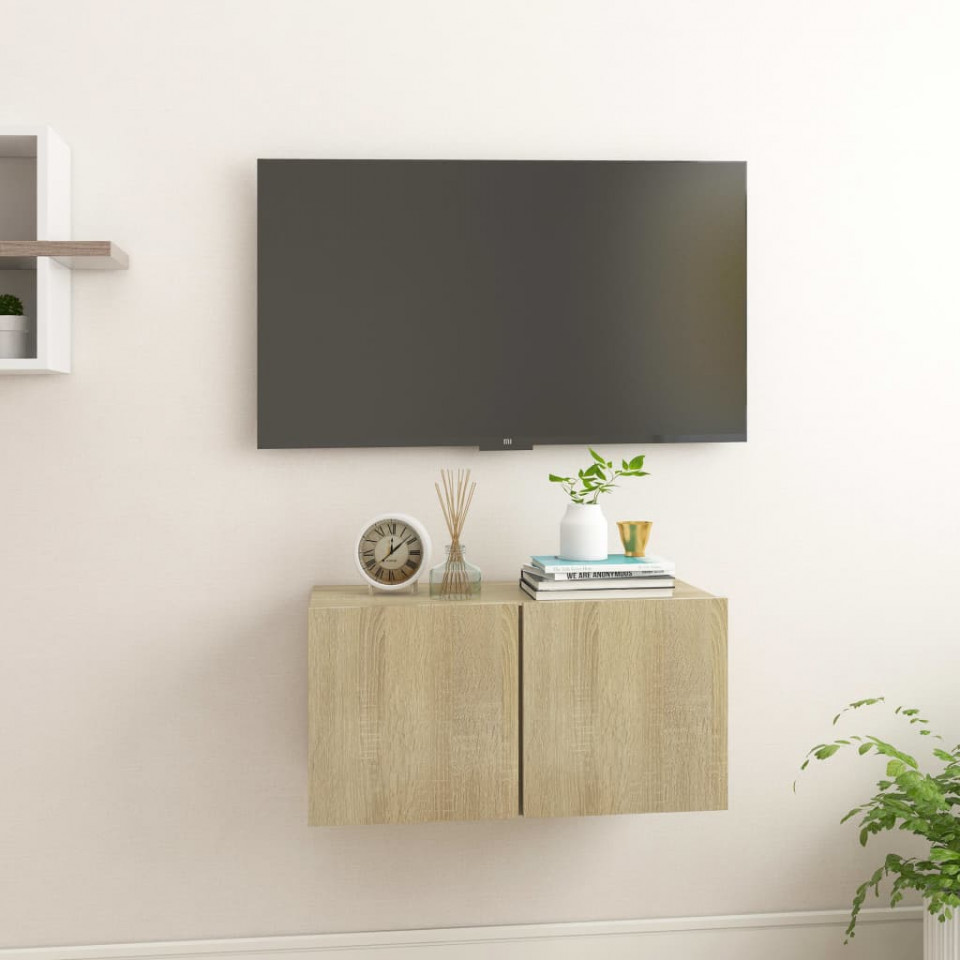 Dulap tv suspendat, stejar sonoma, 60x30x30 cm