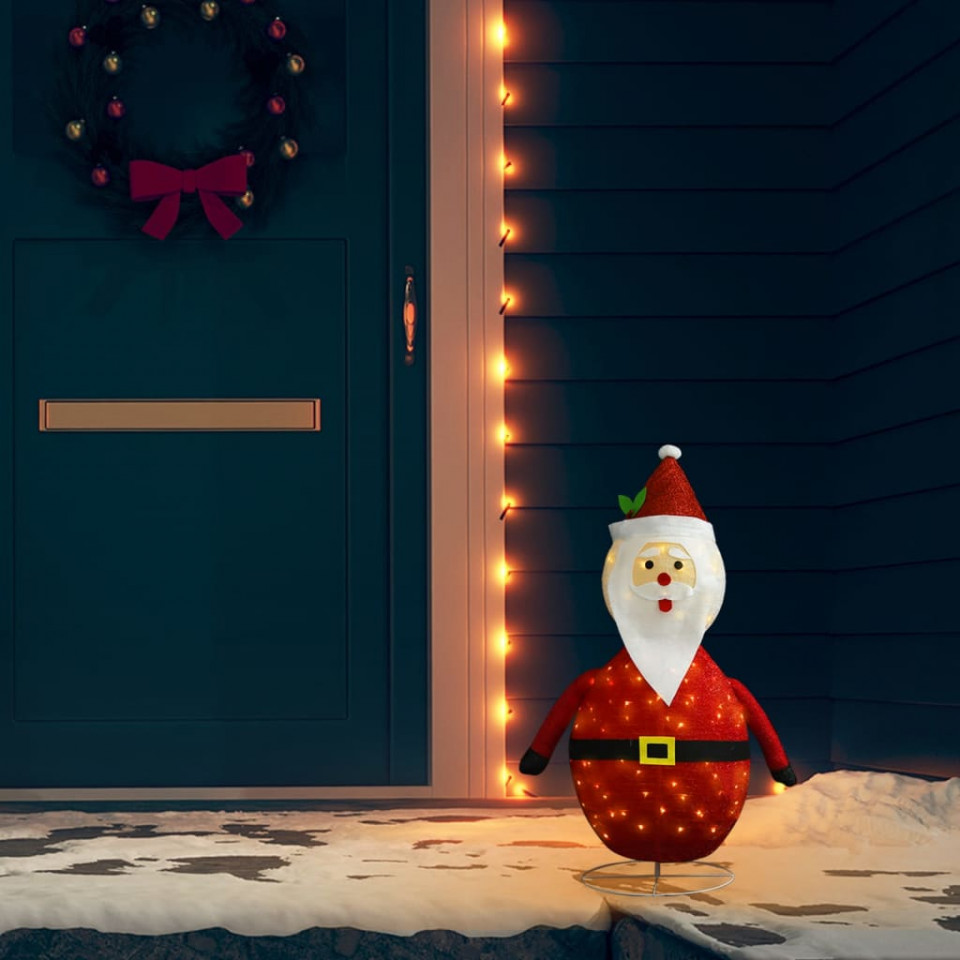 Figurină moș crăciun decorativă crăciun led țesătură lux 60 cm