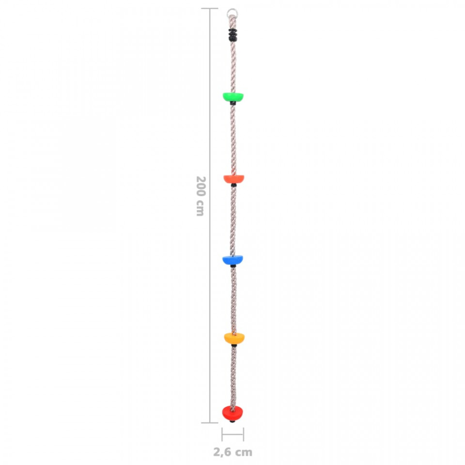 Frânghie de cățărat cu platforme, 200 cm