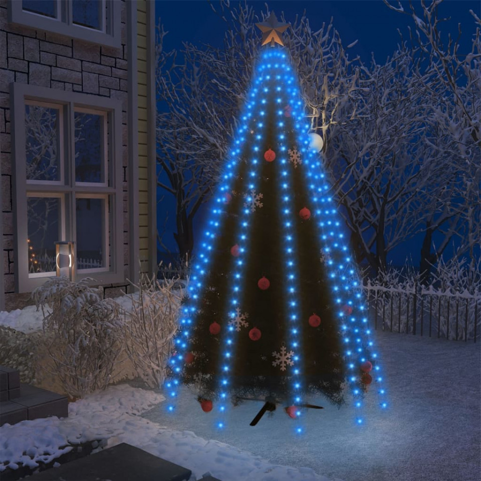 Instalație pom Crăciun tip plasă cu 250 LED-uri albastru 250 cm Casa Practica imagine noua 2022