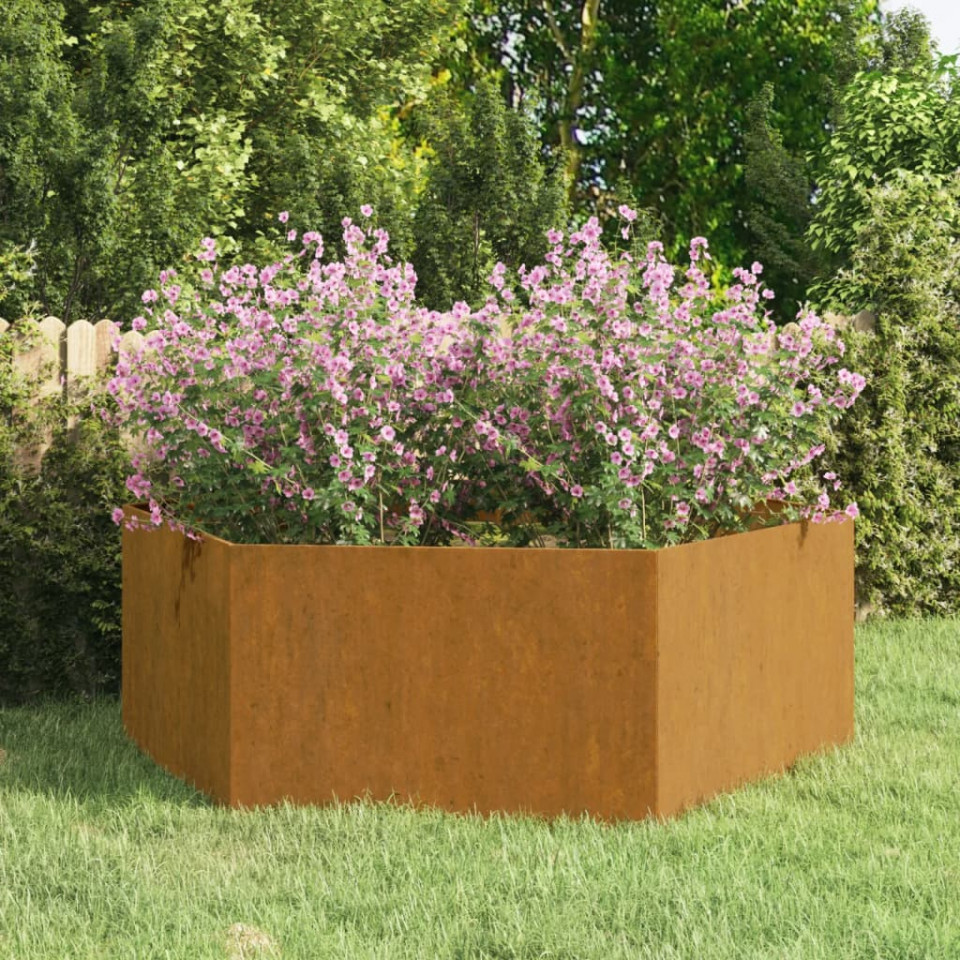 Jardinieră, ruginiu, 120x120x45 cm, oțel corten