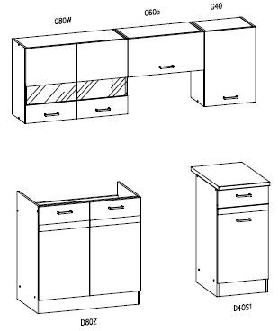 Kitchen eliza 180 oak venge/r.bright