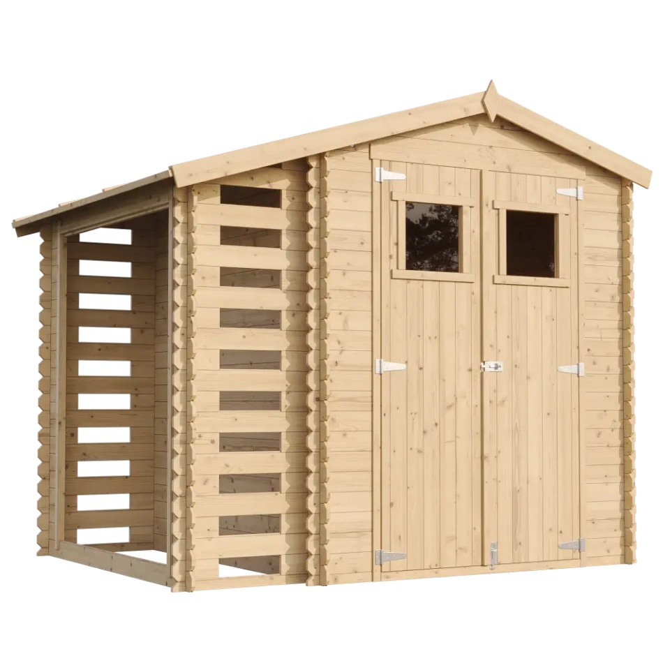 Magazin de grădină din lemn 9 ft x 7 ft x H7 ft /4,47 m2 (capacitate 2 m3) - cu podeleM386+M386G