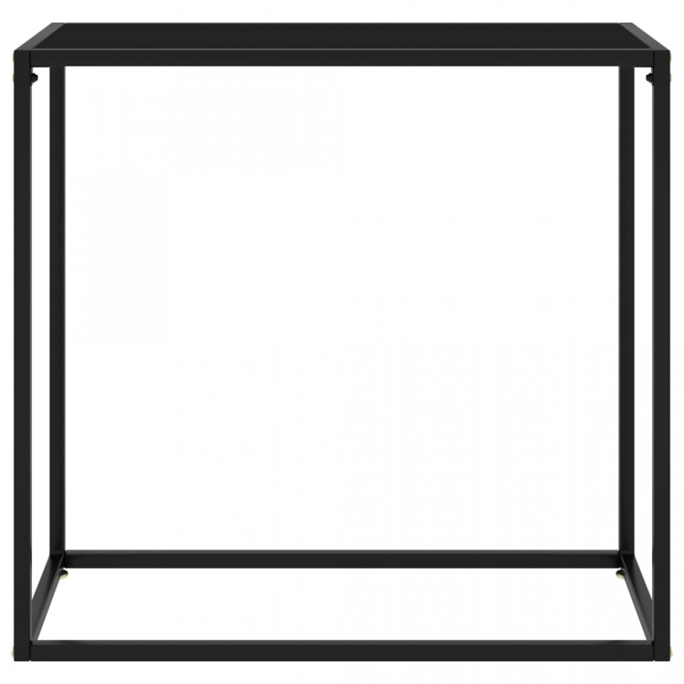 Masă consolă, negru, 80x35x75 cm, sticlă securizată