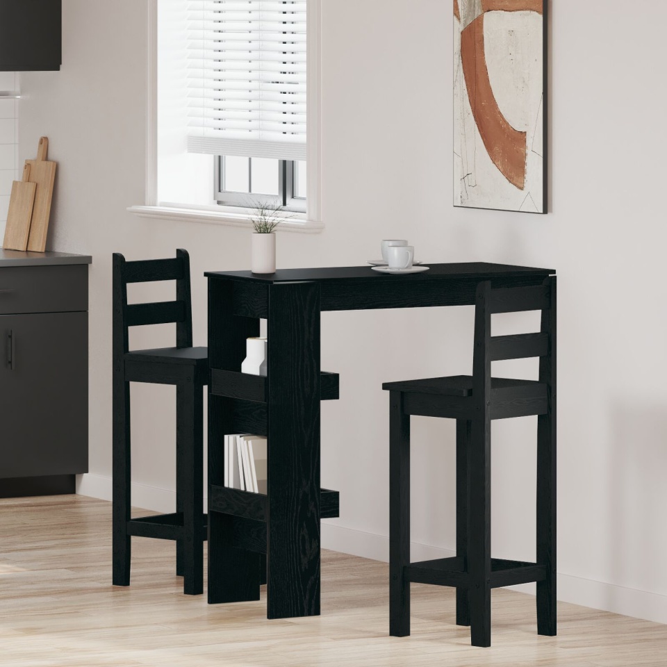 Masă de bar - Stejar Negru - 102x55x103.5 cm - Fabricată din Lemn Prelucrat