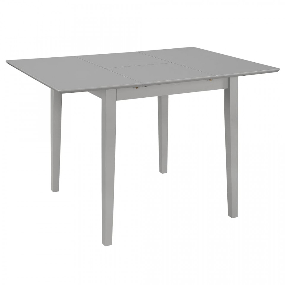 Masă de bucătărie extensibilă, gri, (80-120)x80x74 cm, mdf