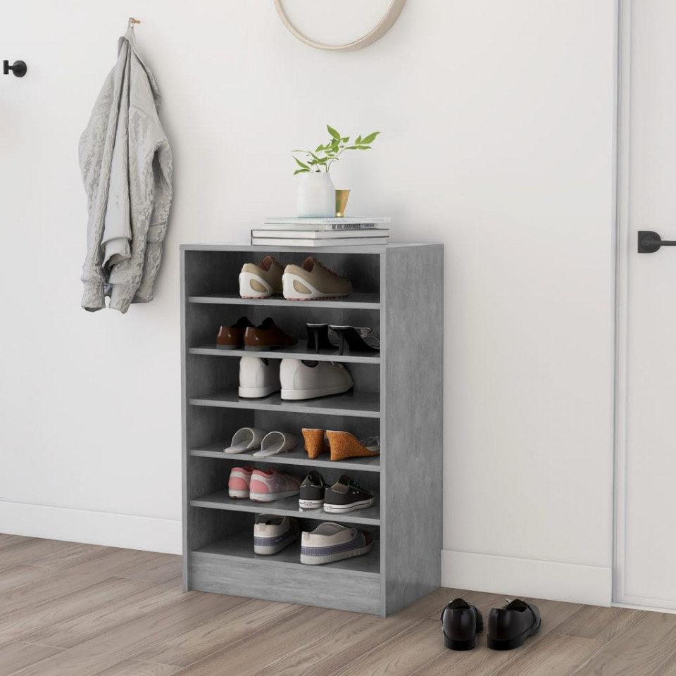 Pantofar, gri beton, 60x35x92 cm, PAL