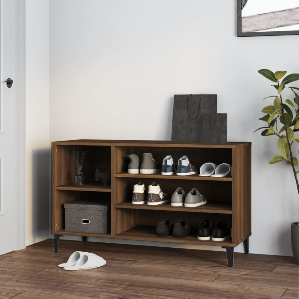 Pantofar, stejar maro, 102x36x60 cm, lemn prelucrat