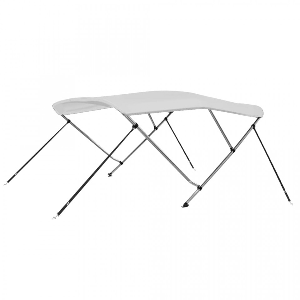 Parasolar barcă bimini cu 3 arcuri, alb, 183x196x137 cm
