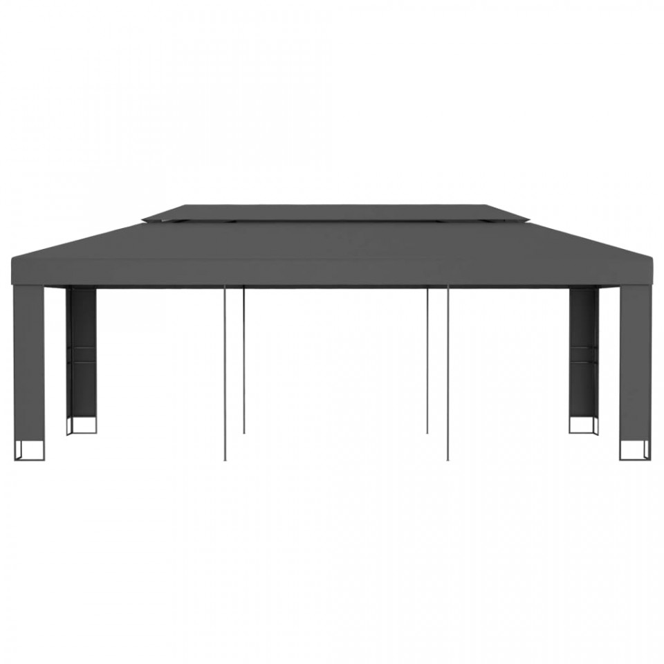 Pavilion cu acoperiș dublu, antracit, 3 x 6 m