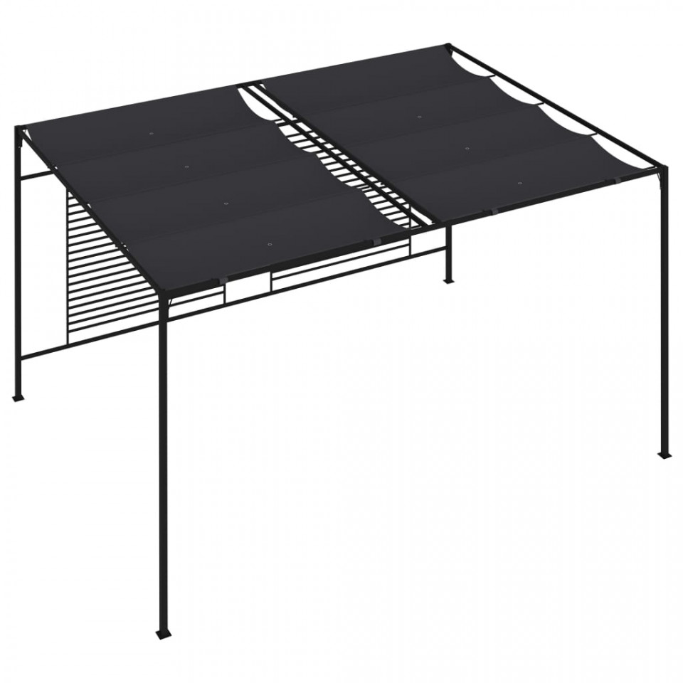 Pavilion cu acoperiș retractabil, antracit, 4x3x2,3 m, 180 g/m²