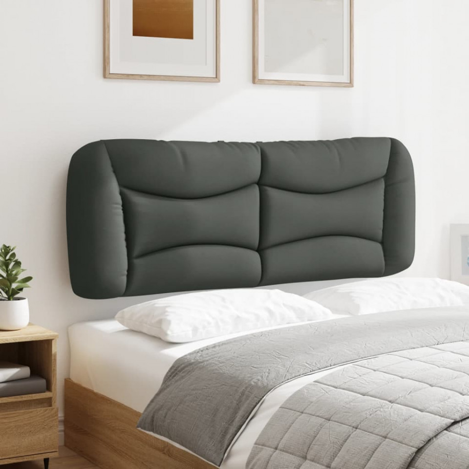 Pernă pentru tăblie de pat, gri închis, 120 cm, material textil
