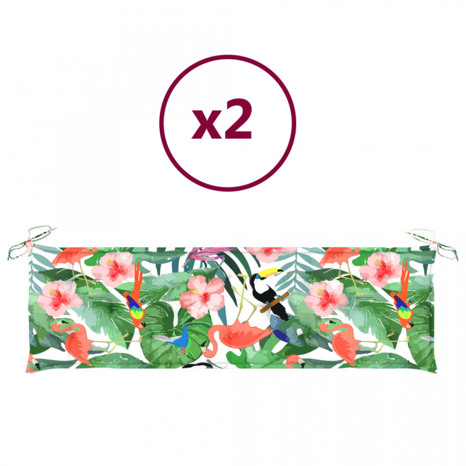 Perne de bancă, 2 buc., multicolor, 180x50x7 cm, textil