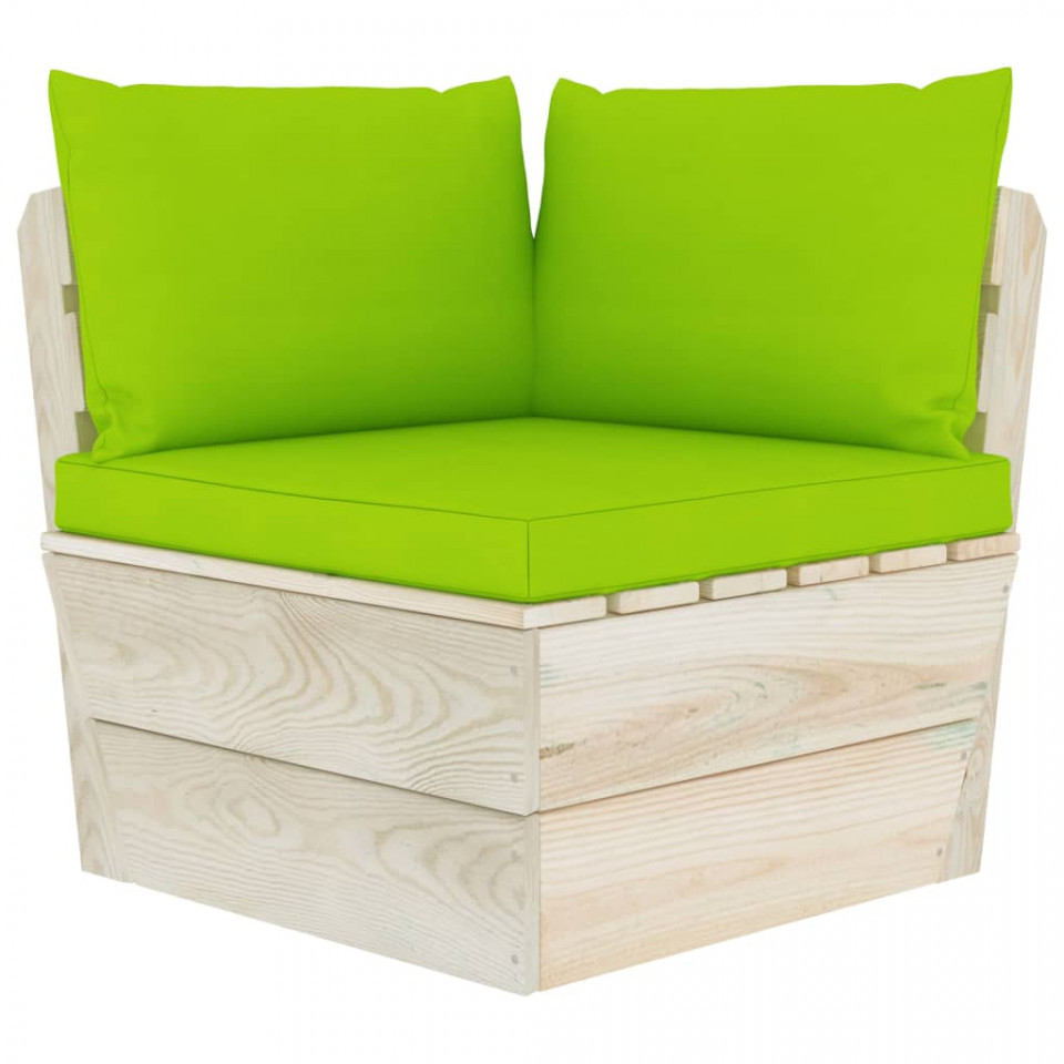 Poza Perne pentru canapea din paleti, 3 buc., verde aprins, textil