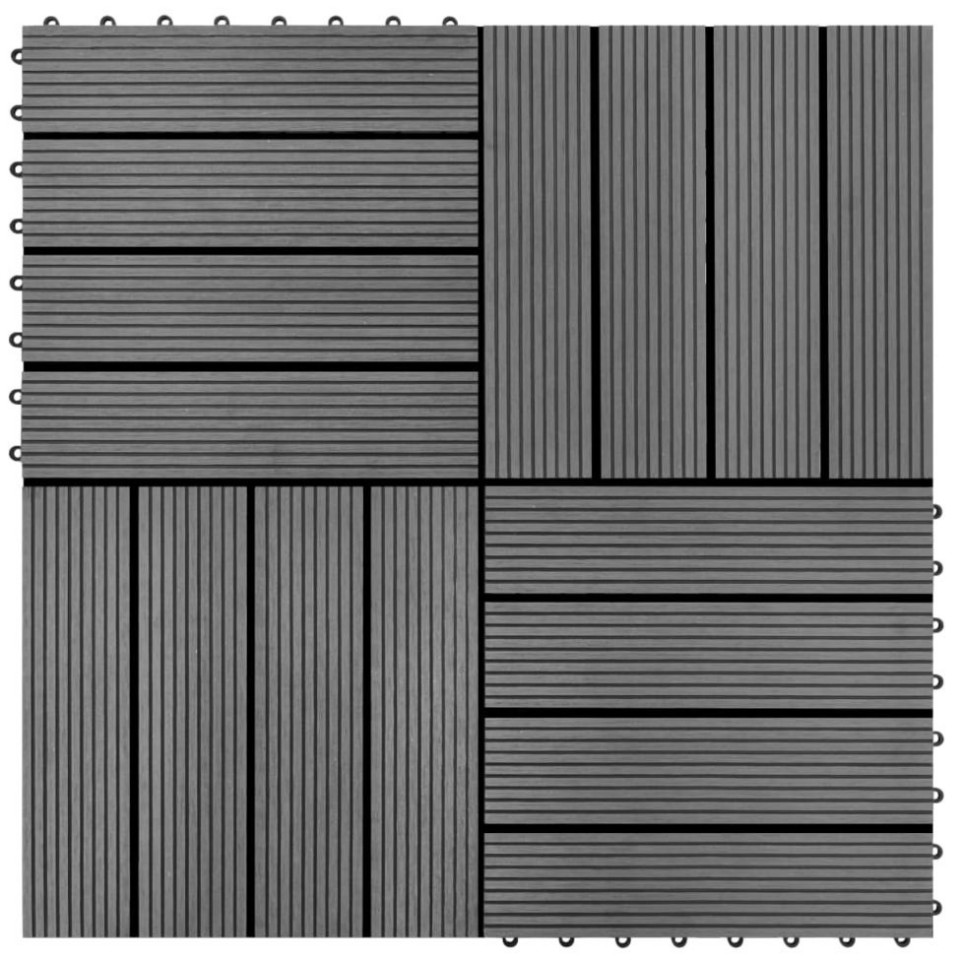 Plăci de pardoseală, 22 buc., gri, 30 x 30 cm, WPC, 2 mp buc