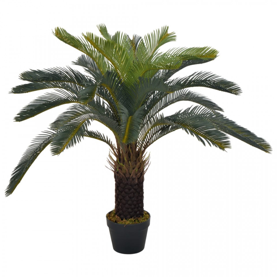 Poza Planta artificiala palmier cycas cu ghiveci, verde, 90 cm