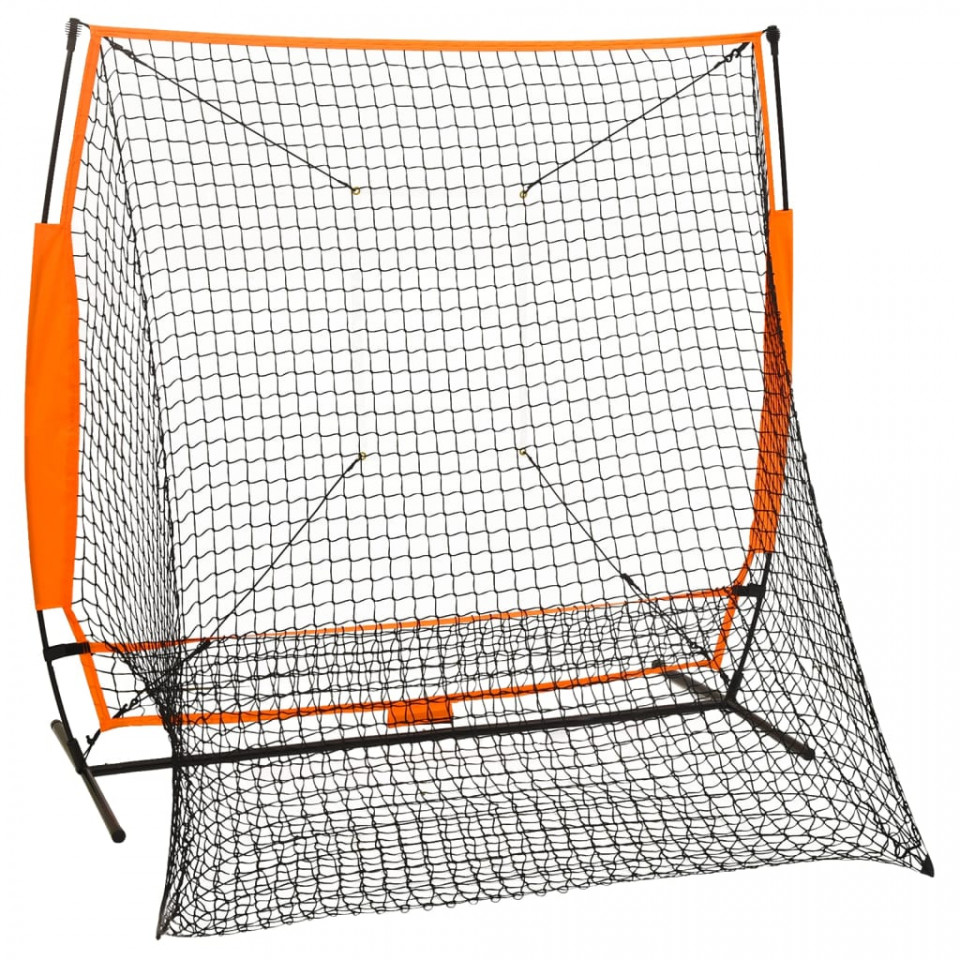 Plasă de antrenament sport baseball, negru, 174x76x158,5 cm