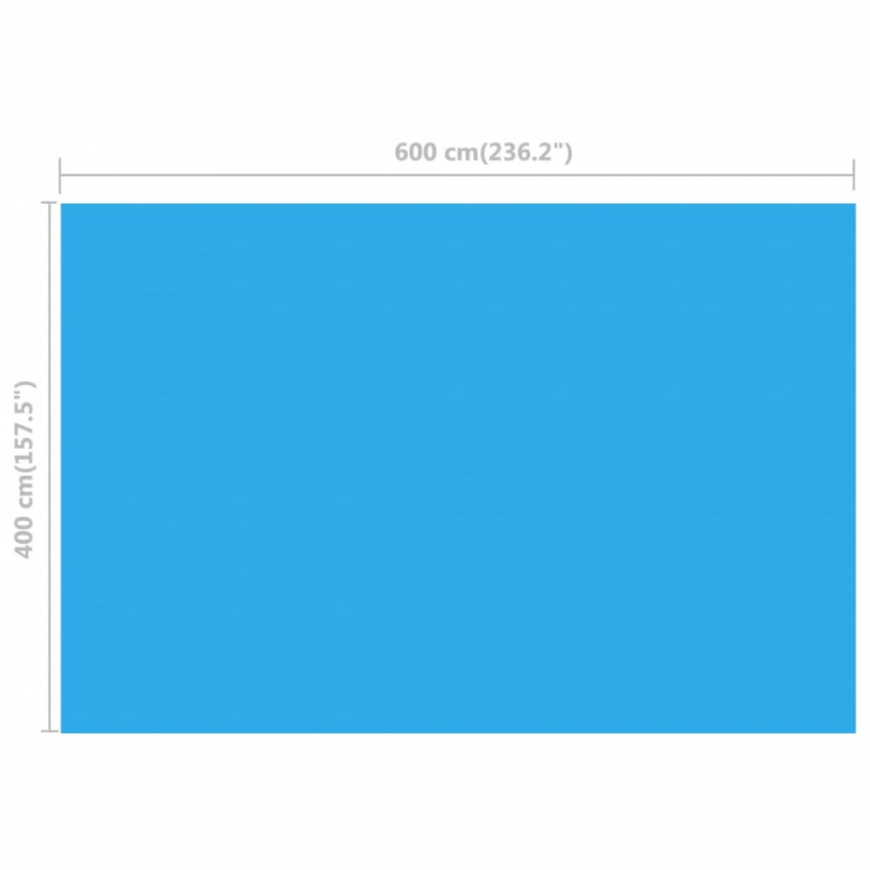 Prelată de piscină, albastru, dreptunghiular, 600 x 400 cm, PE