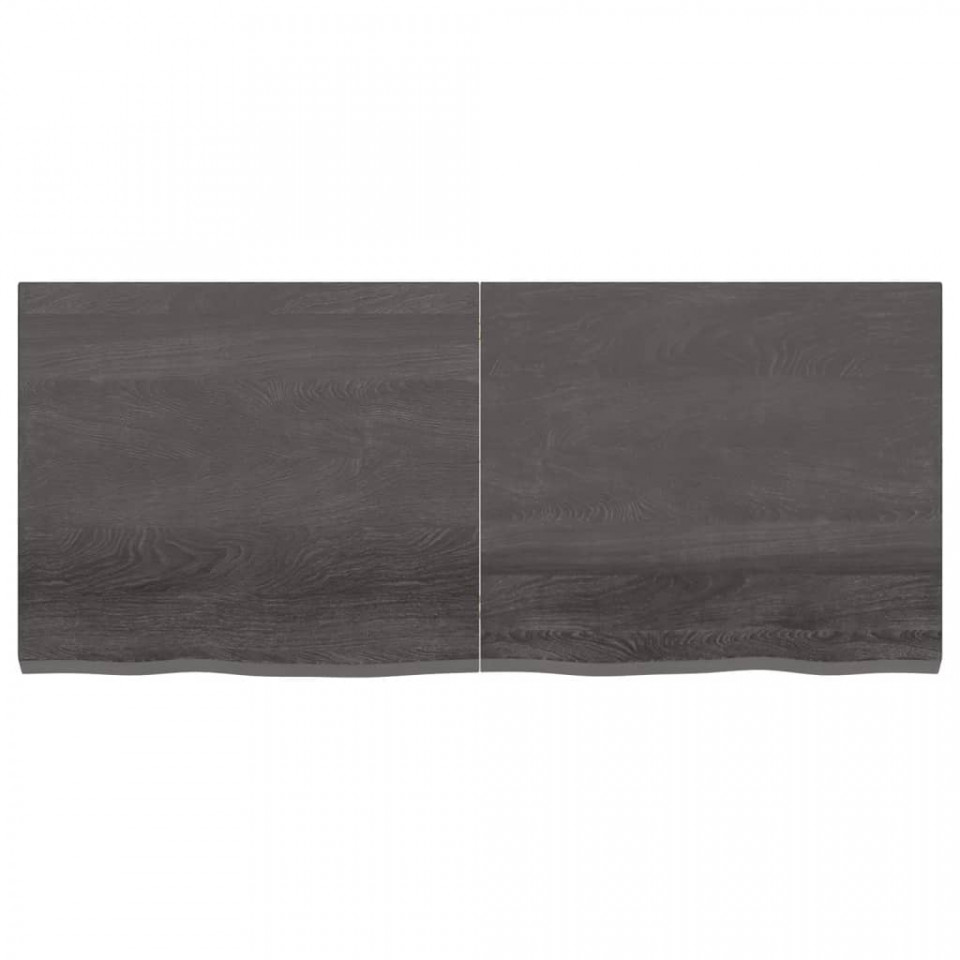 Raft de perete gri închis 140x60x4 cm lemn masiv stejar tratat