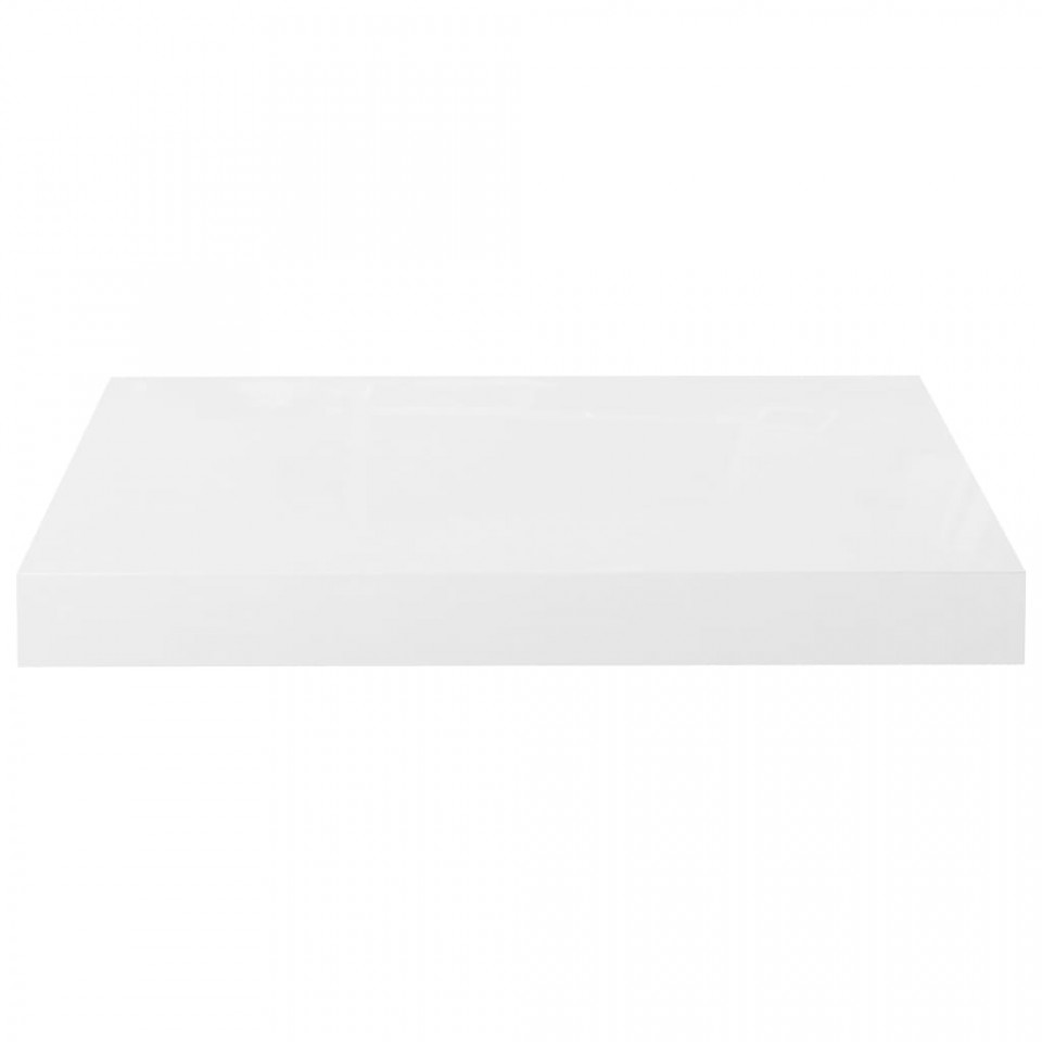 Rafturi de perete, 4 buc., alb extralucios, 40x23x3,8 cm, MDF