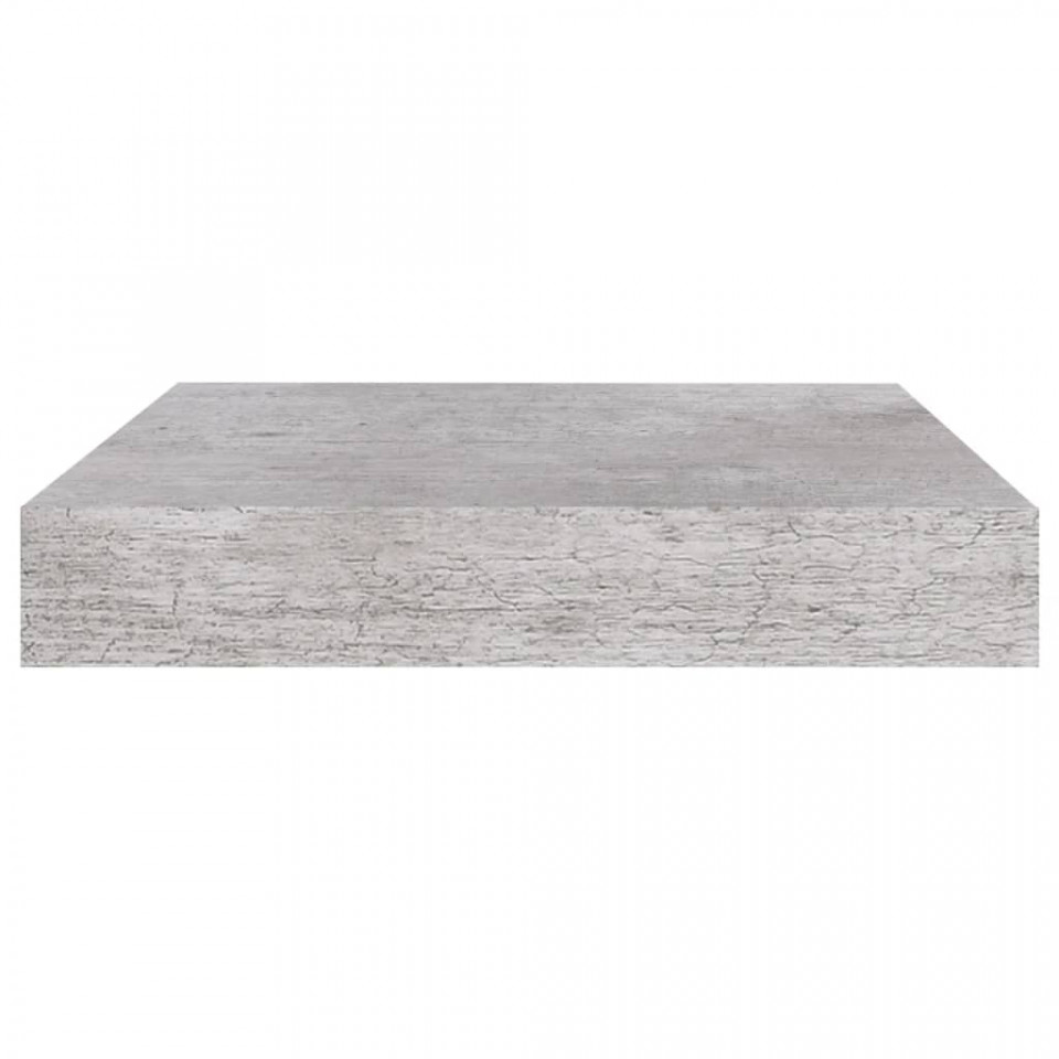 Rafturi perete suspendate 2 buc. gri beton 23x23,5x3,8 cm MDF