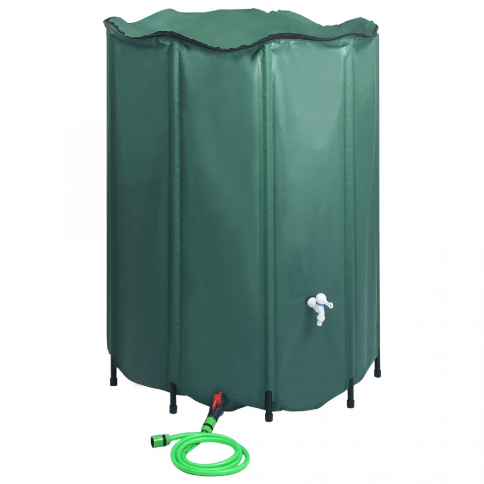 Rezervor de apă de ploaie rabatabil cu cep, 1250 l