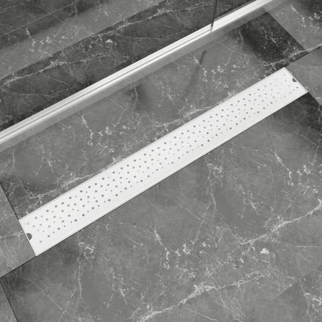 Rigolă duș liniară, model bule, oțel inoxidabil, 930 x 140 mm 140