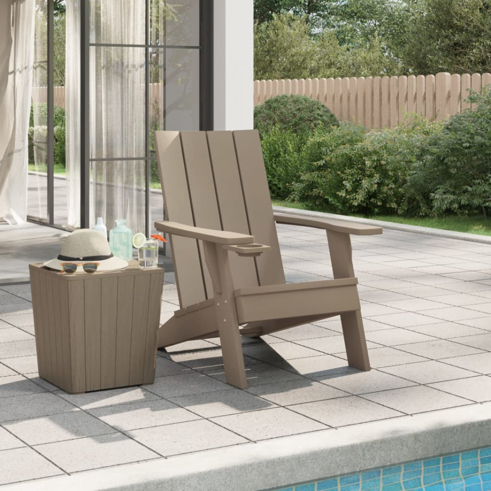 Scaun adirondack, maro deschis, 75x88,5x89,5 cm, polipropilenă