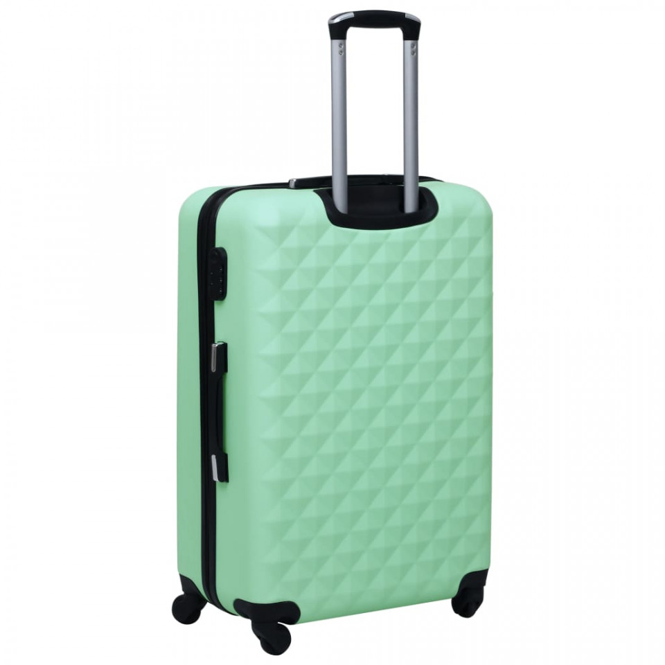 Set de valize cu carcasă rigidă, 3 piese, verde mentă, ABS