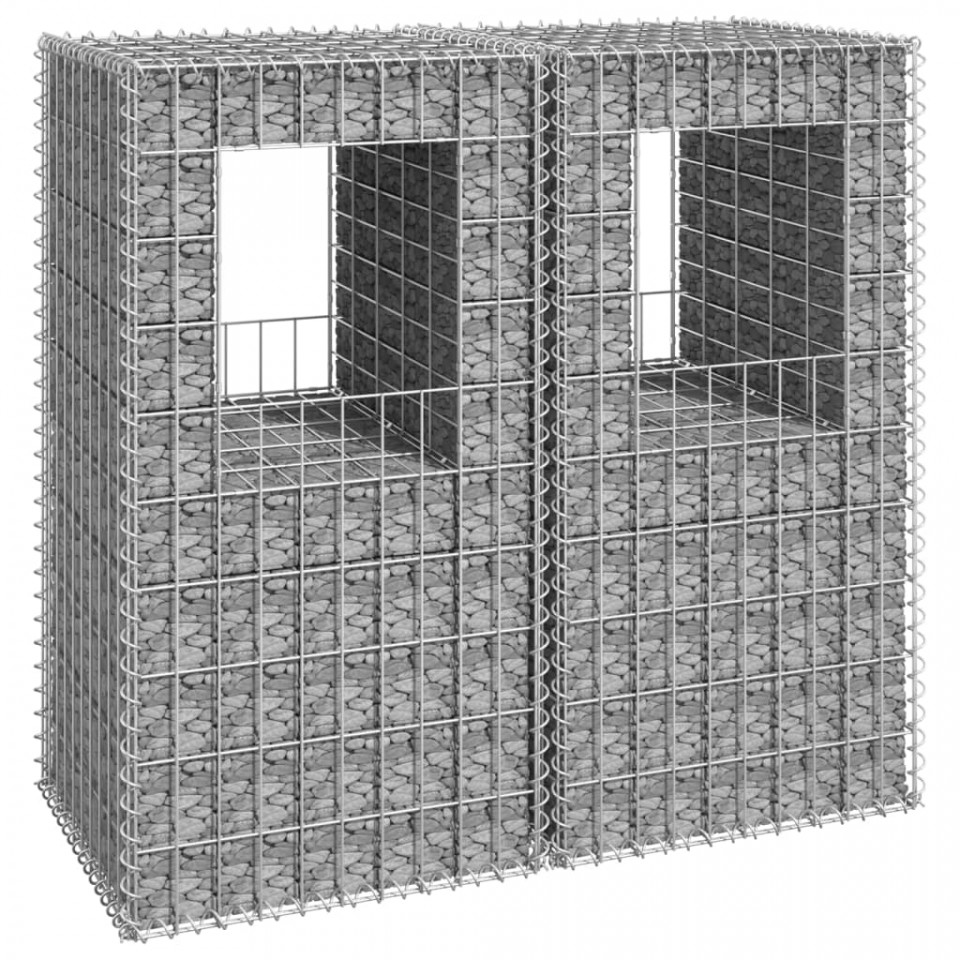 Stâlpi tip coș gabion, 2 buc., 50x50x100 cm, fier Casa Practica