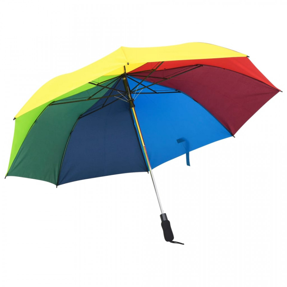 Umbrelă pliabilă automată, multicolor, 124 cm 124 imagine noua