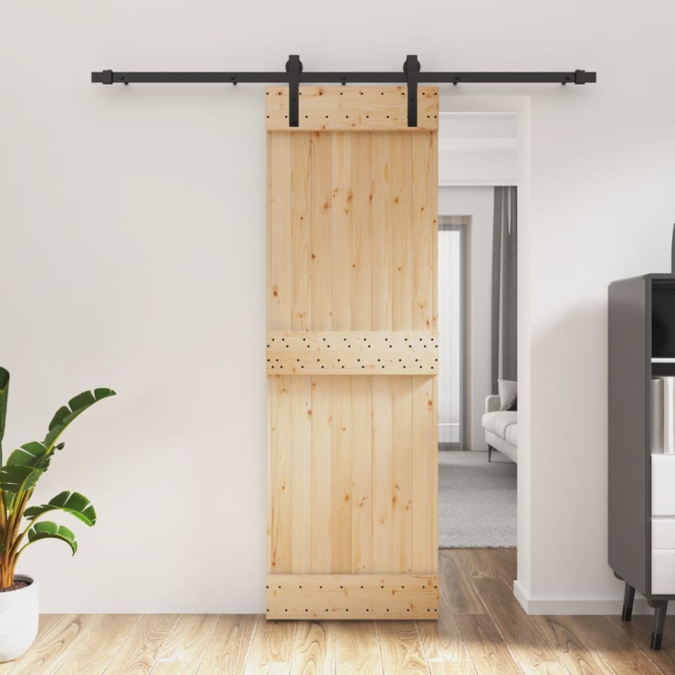 Ușă glisantă cu set de feronerie 70x210 cm, lemn masiv de pin