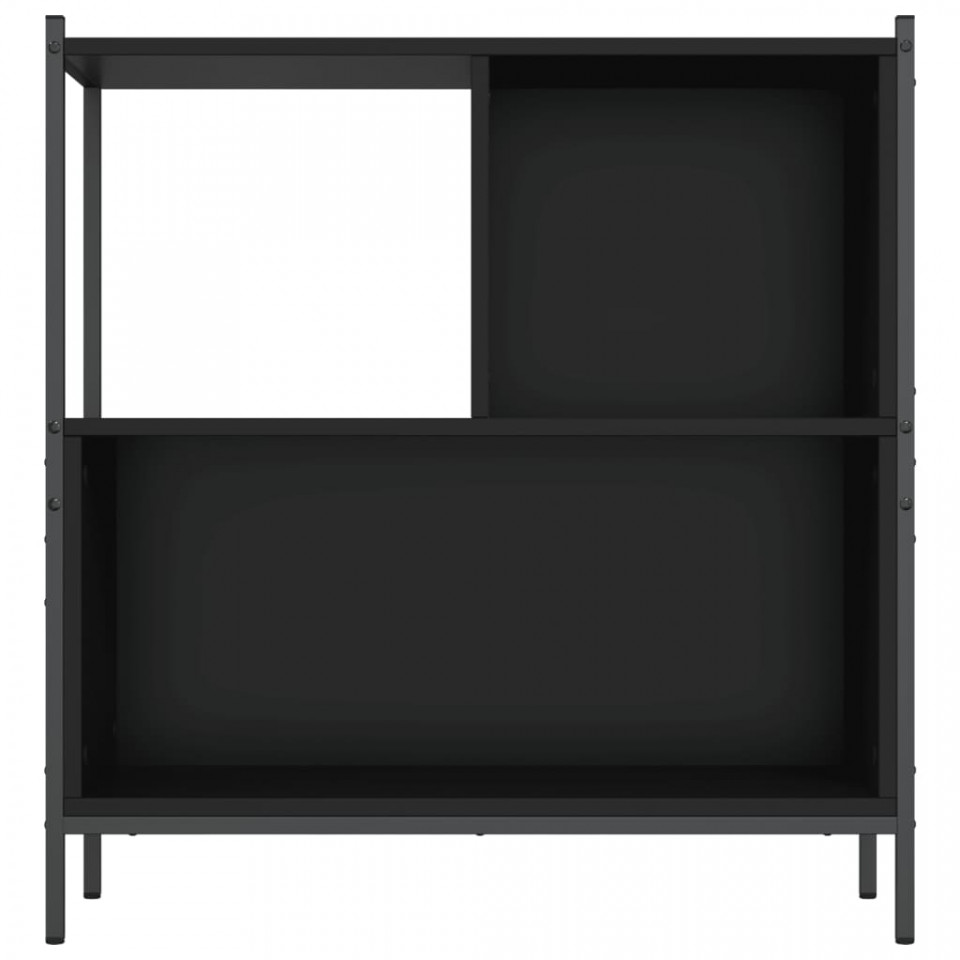 Bibliotecă, negru, 72x28x77,5 cm, lemn prelucrat