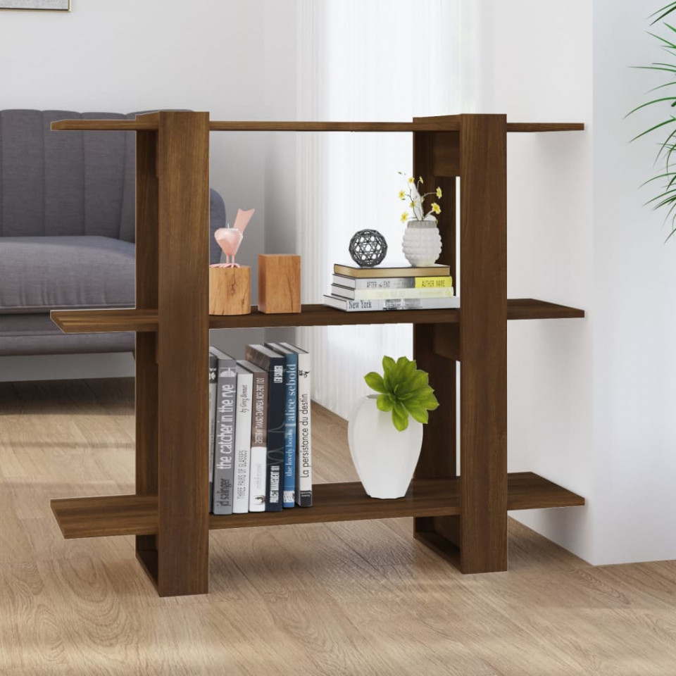 Bibliotecă/Separator cameră, stejar maro, 100x30x87 cm