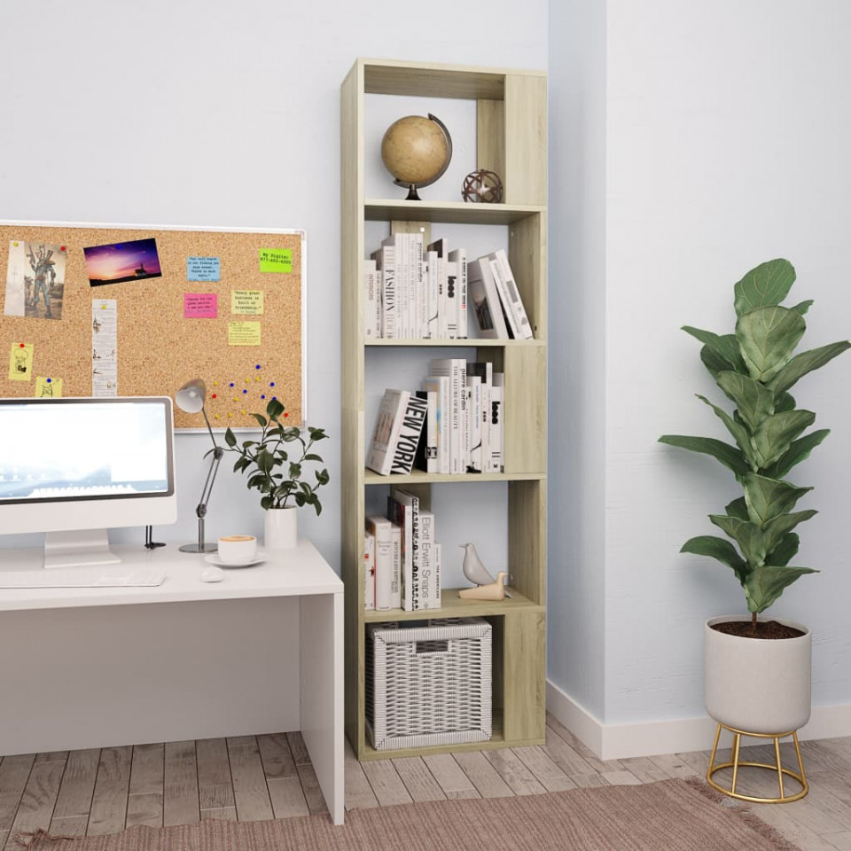 Bibliotecă/Separator cameră, stejar Sonoma, 45x24x159cm, PAL