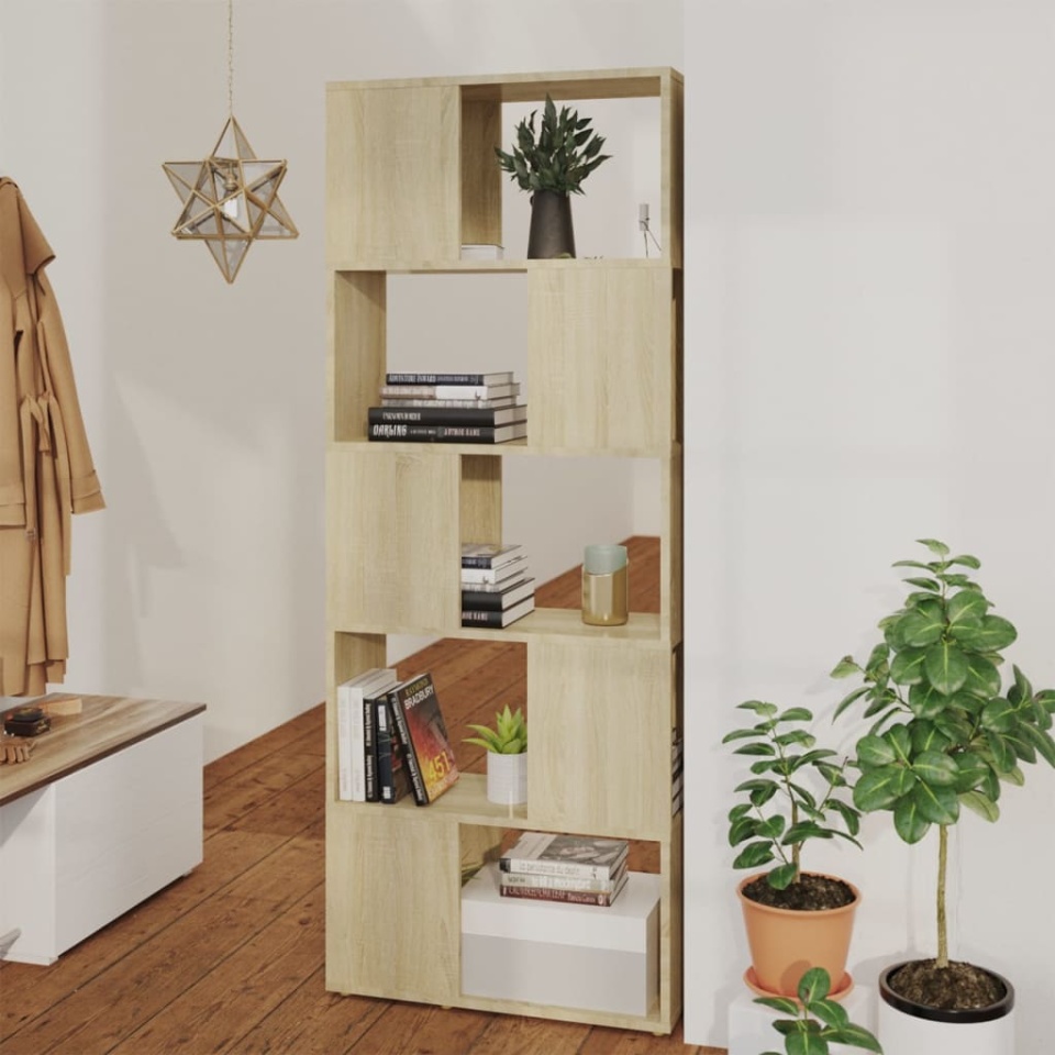 Bibliotecă/Separator cameră, stejar sonoma, 60x24x155 cm